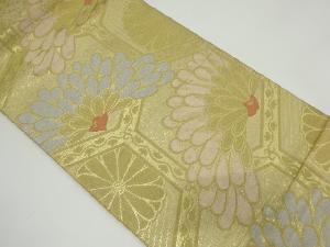 アンティーク　菊に亀甲模様織り出し袋帯（材料）